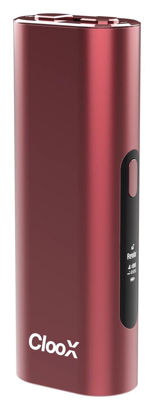 ClooX device in Burgundy, front three-quarter view